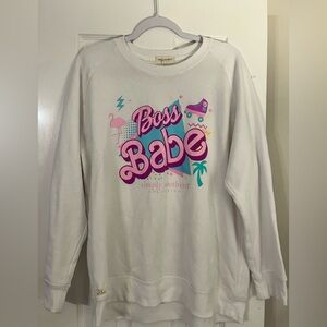 Simply Southern White Boss Babe Graphic Sweatshirt